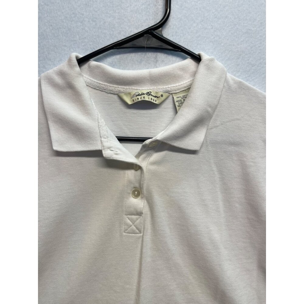 Eddie Bauer White Polo Short Sleeve Shirt Women's Size Large - Picture 2 of 8